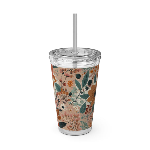 Summer Design 01 on Sunsplash Tumbler with Straw, 16oz