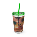 Summer Design 05 on Sunsplash Tumbler with Straw, 16oz