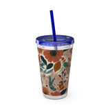 Summer Design 01 on Sunsplash Tumbler with Straw, 16oz