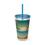 Summer Design 12 on Sunsplash Tumbler with Straw, 16oz