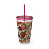 Summer Design 03 on Sunsplash Tumbler with Straw, 16oz
