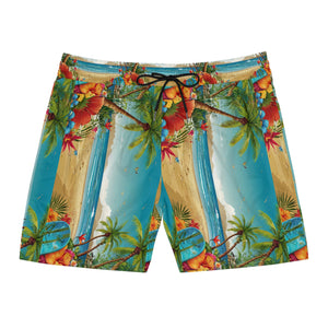 Summer Design 10 on Men's Floral Print Swim Shorts - Perfect for Summer Beach Days