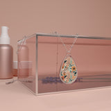 Summer Design 01 on Oval Necklace - Elegant Jewelry for Nature Lovers