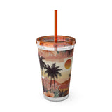 Summer Design 04 on Sunsplash Tumbler with Straw, 16oz