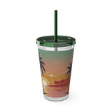Summer Design 06 on Sunsplash Tumbler with Straw, 16oz