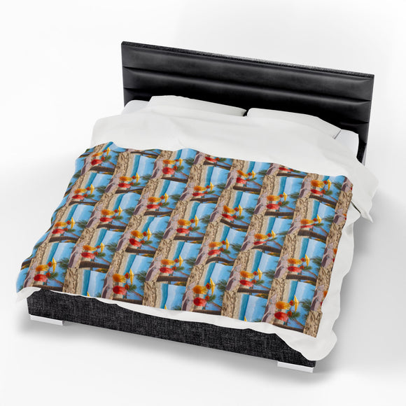 Summer Design 09 on Velveteen Plush Blanket - Perfect for Home Decor and Gifts