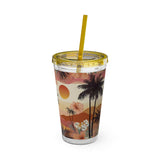 Summer Design 04 on Sunsplash Tumbler with Straw, 16oz