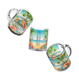Summer Design 10 on Glass Mug - 10oz Botanical Coffee Cup for Tea Lovers