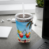 Summer Design 08 on Sunsplash Tumbler with Straw, 16oz