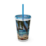 Summer Design 07 on Sunsplash Tumbler with Straw, 16oz