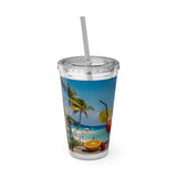 Summer Design 08 on Sunsplash Tumbler with Straw, 16oz
