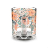 Summer Design 02 on Glass Mug - 10oz Botanical Coffee Cup for Tea Lovers