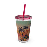 Summer Design 06 on Sunsplash Tumbler with Straw, 16oz