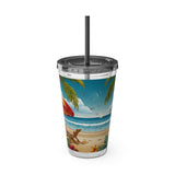 Summer Design 11 on Sunsplash Tumbler with Straw, 16oz