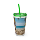 Summer Design 09 on Sunsplash Tumbler with Straw, 16oz