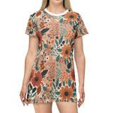 Summer Design 01 on Floral T-Shirt Dress – Boho Chic Style for Everyday Comfort