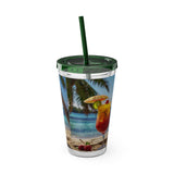 Summer Design 07 on Sunsplash Tumbler with Straw, 16oz