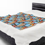 Summer Design 09 on Velveteen Plush Blanket - Perfect for Home Decor and Gifts