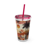 Summer Design 04 on Sunsplash Tumbler with Straw, 16oz