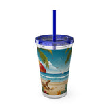 Summer Design 11 on Sunsplash Tumbler with Straw, 16oz