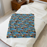 Summer Design 08 on Velveteen Plush Blanket - Perfect for Home Decor and Gifts