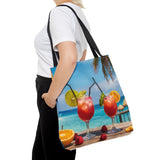 Summer Design 08 on Floral Tote Bag - Stylish Eco-Friendly Shopping Bag for Everyday Use