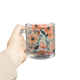 Summer Design 01 on Glass Mug - 10oz Botanical Coffee Cup for Tea Lovers