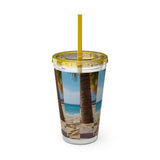 Summer Design 09 on Sunsplash Tumbler with Straw, 16oz