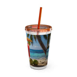 Summer Design 07 on Sunsplash Tumbler with Straw, 16oz