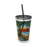 Summer Design 11 on Sunsplash Tumbler with Straw, 16oz