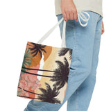 Summer Design 04 on Floral Tote Bag - Stylish Eco-Friendly Shopping Bag for Everyday Use