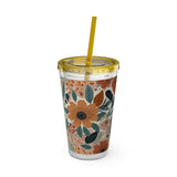 Summer Design 01 on Sunsplash Tumbler with Straw, 16oz