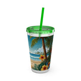 Summer Design 11 on Sunsplash Tumbler with Straw, 16oz