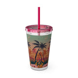 Summer Design 06 on Sunsplash Tumbler with Straw, 16oz