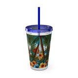 Summer Design 11 on Sunsplash Tumbler with Straw, 16oz
