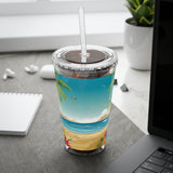 Summer Design 10 on Sunsplash Tumbler with Straw, 16oz