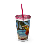 Summer Design 07 on Sunsplash Tumbler with Straw, 16oz
