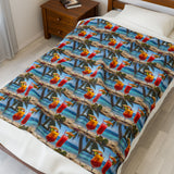 Summer Design 07 on Velveteen Plush Blanket - Perfect for Home Decor and Gifts