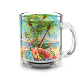 Summer Design 10 on Glass Mug - 10oz Botanical Coffee Cup for Tea Lovers