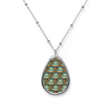Summer Design 12 on Oval Necklace - Elegant Jewelry for Nature Lovers