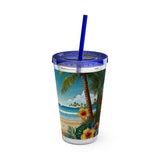 Summer Design 11 on Sunsplash Tumbler with Straw, 16oz