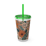 Summer Design 02 on Sunsplash Tumbler with Straw, 16oz