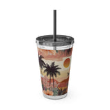 Summer Design 04 on Sunsplash Tumbler with Straw, 16oz