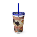 Summer Design 04 on Sunsplash Tumbler with Straw, 16oz