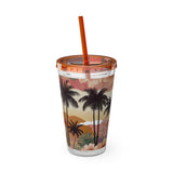 Summer Design 04 on Sunsplash Tumbler with Straw, 16oz
