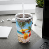 Summer Design 09 on Sunsplash Tumbler with Straw, 16oz