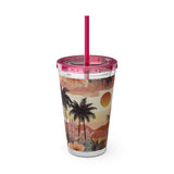 Summer Design 04 on Sunsplash Tumbler with Straw, 16oz