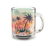 Summer Design 06 on Glass Mug - 10oz Botanical Coffee Cup for Tea Lovers