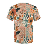 Summer Design 01 on Floral Unisex Cut & Sew Tee - Vibrant Garden Design for Everyday Wear