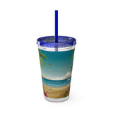 Summer Design 10 on Sunsplash Tumbler with Straw, 16oz